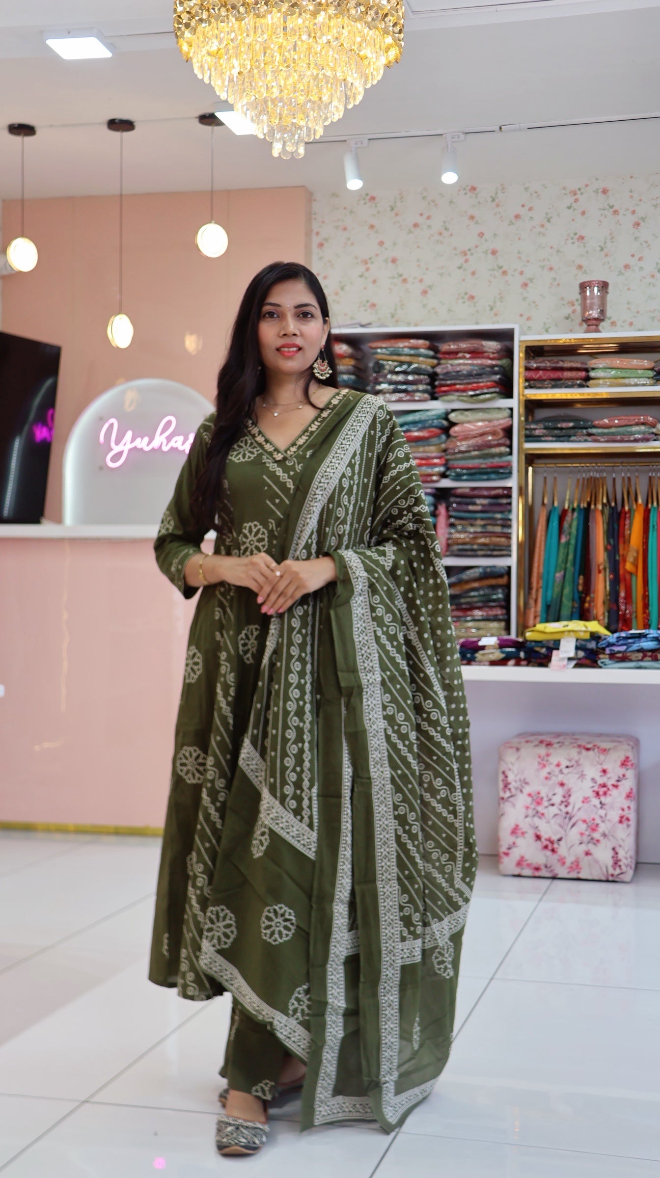 Beautiful Green Anarkali Suit - YVS430