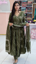 Beautiful Green Anarkali Suit - YVS430