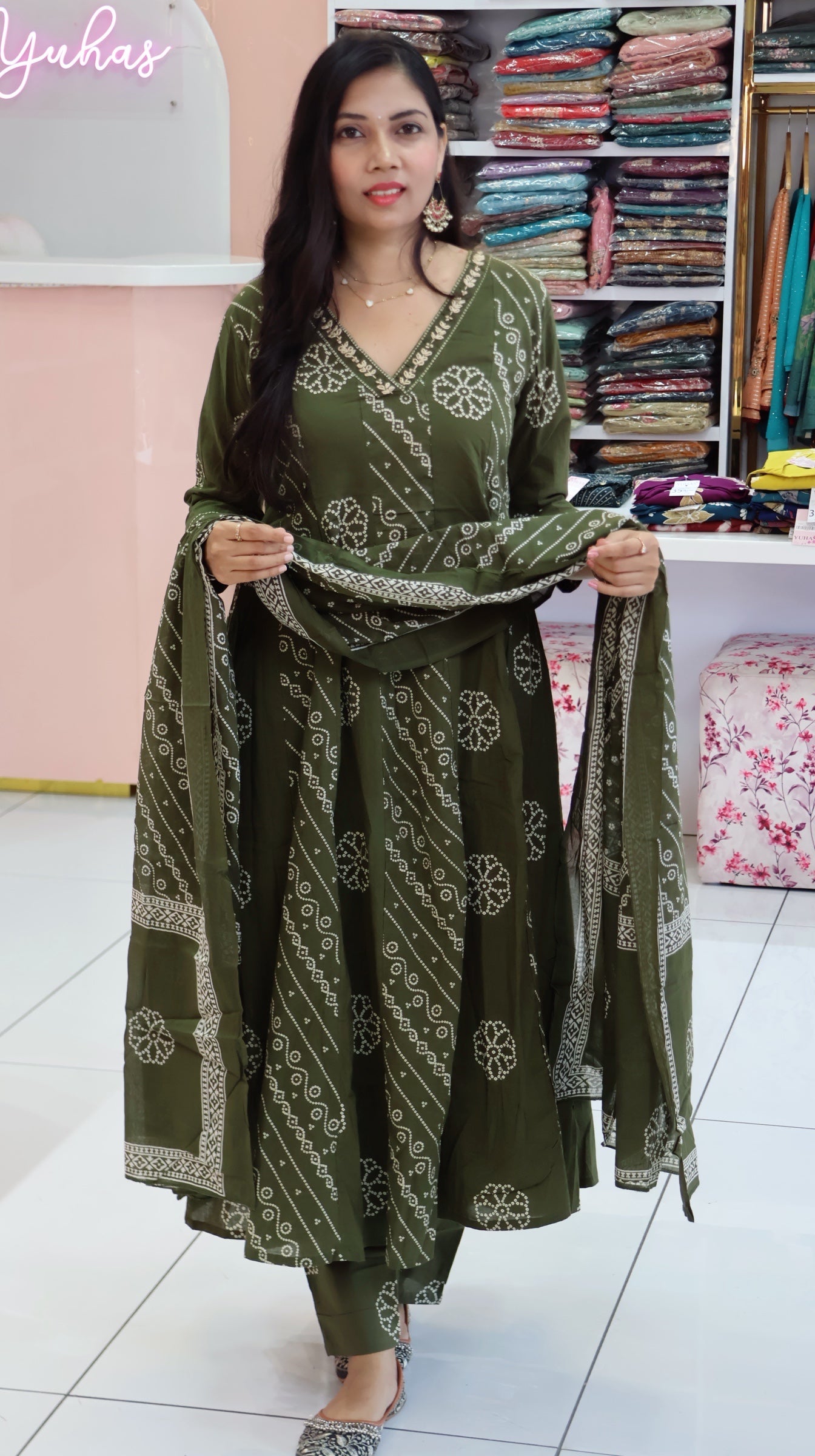 Beautiful Green Anarkali Suit - YVS430
