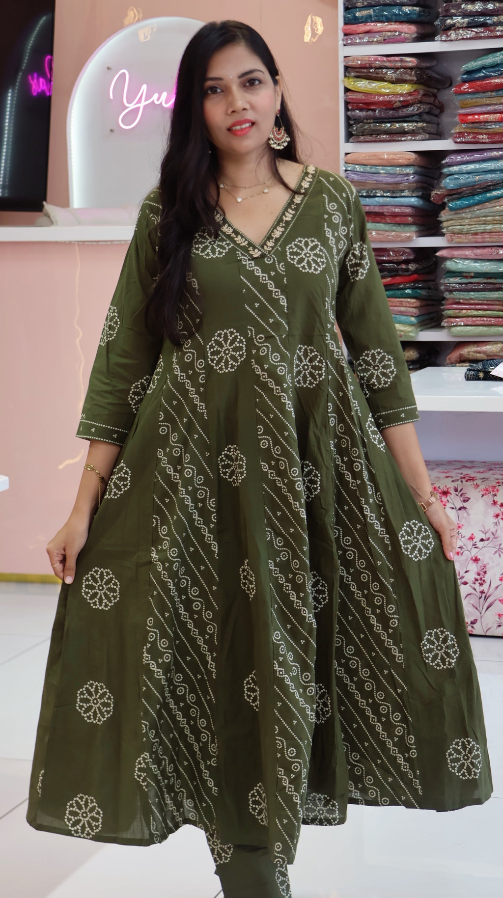 Beautiful Green Anarkali Suit - YVS430