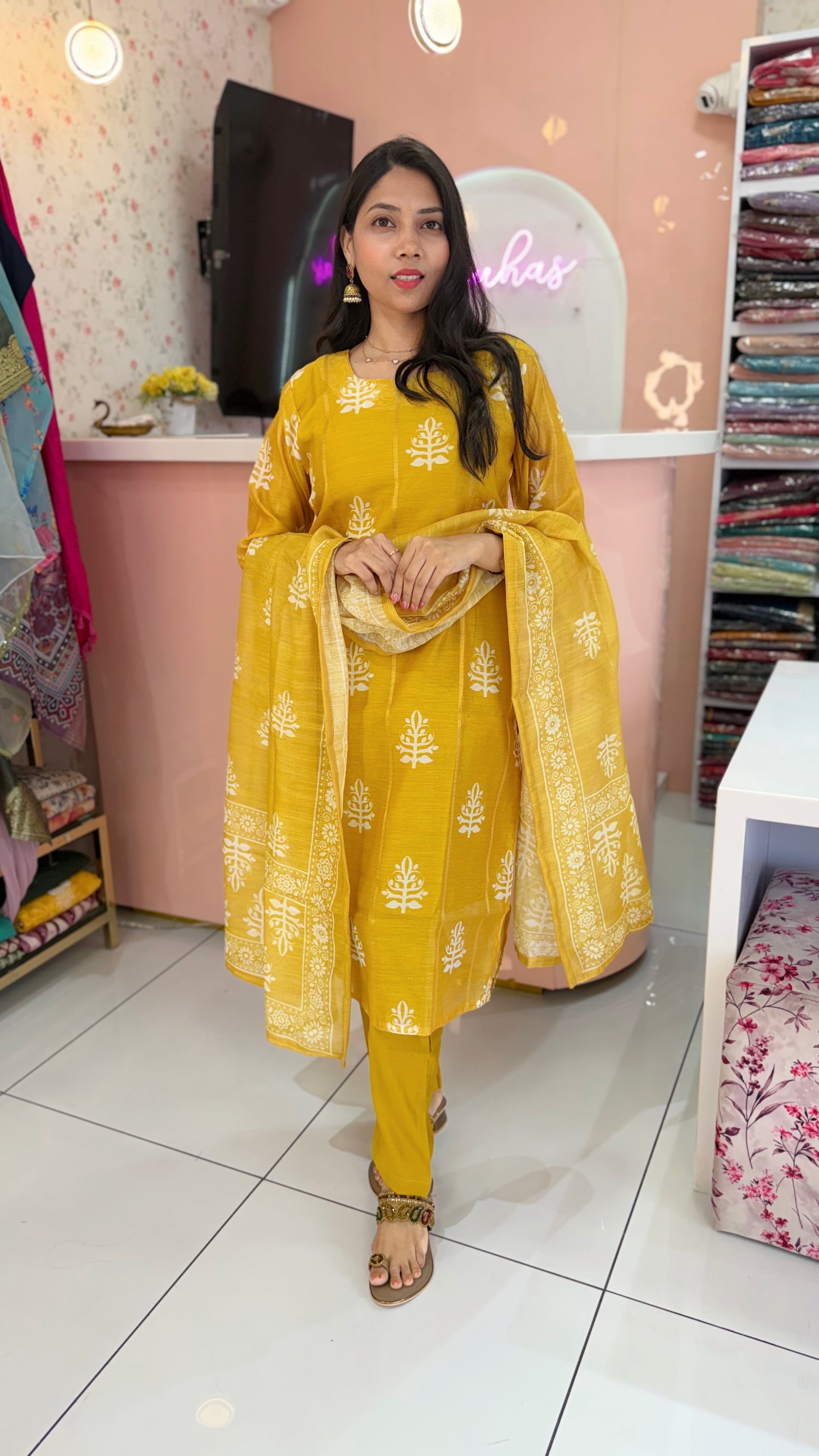 Yellow Silk Salwar suit