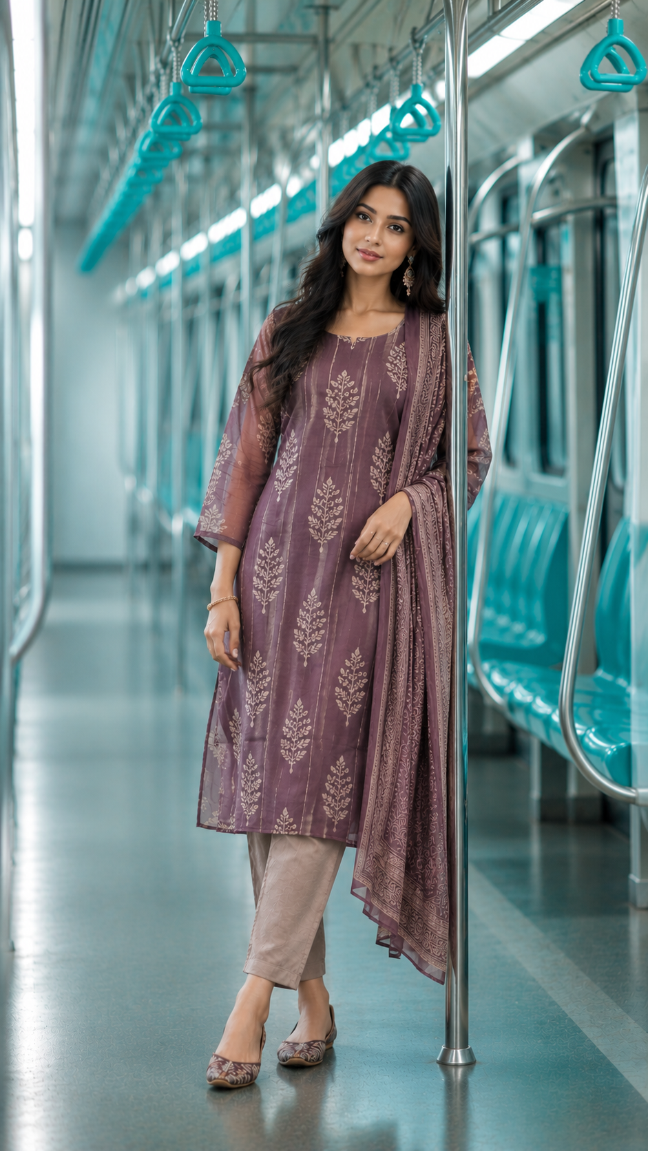 Soft Plum Soft Organza Salwar suit YVS440