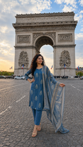 Teal Green Soft Organza Salwar suit -  YVS442