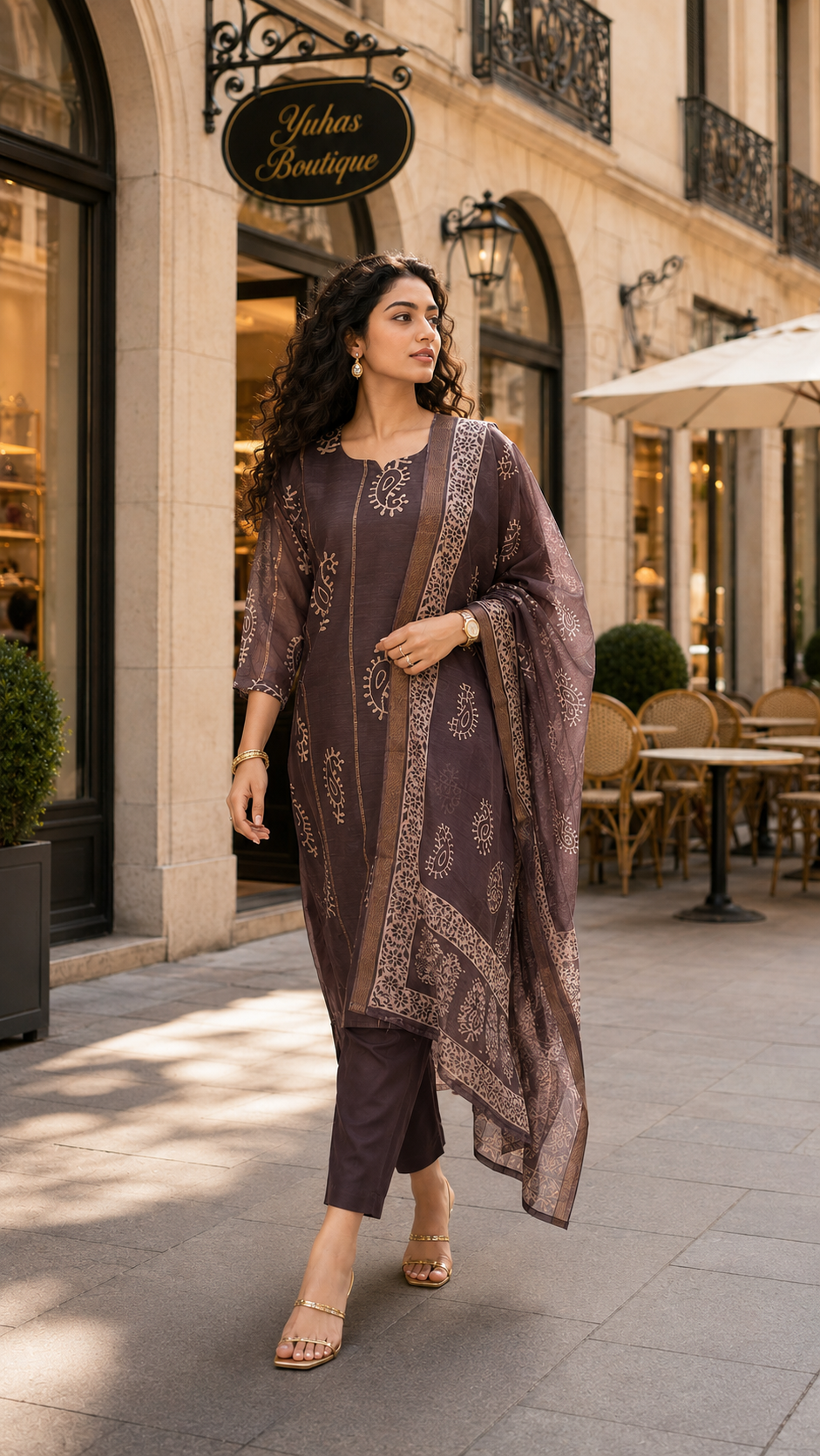 Smoky Plum Soft Organza Salwar suit YVS443