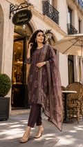 Smoky Plum Soft Organza Salwar suit YVS443