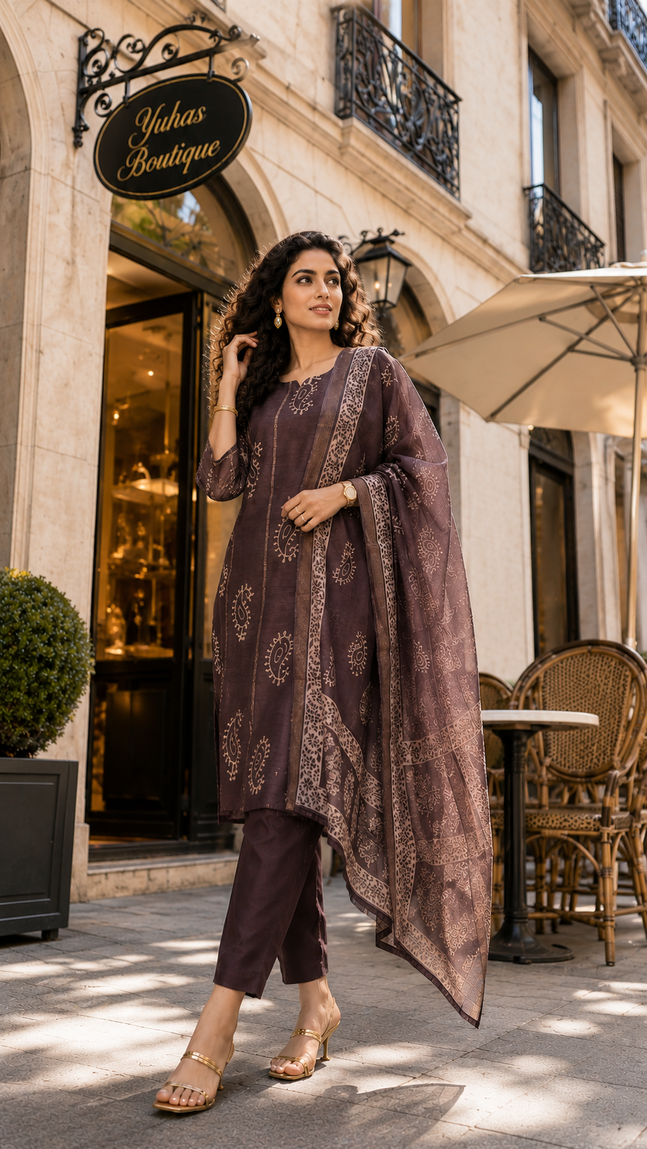 Smoky Plum Soft Organza Salwar suit YVS443
