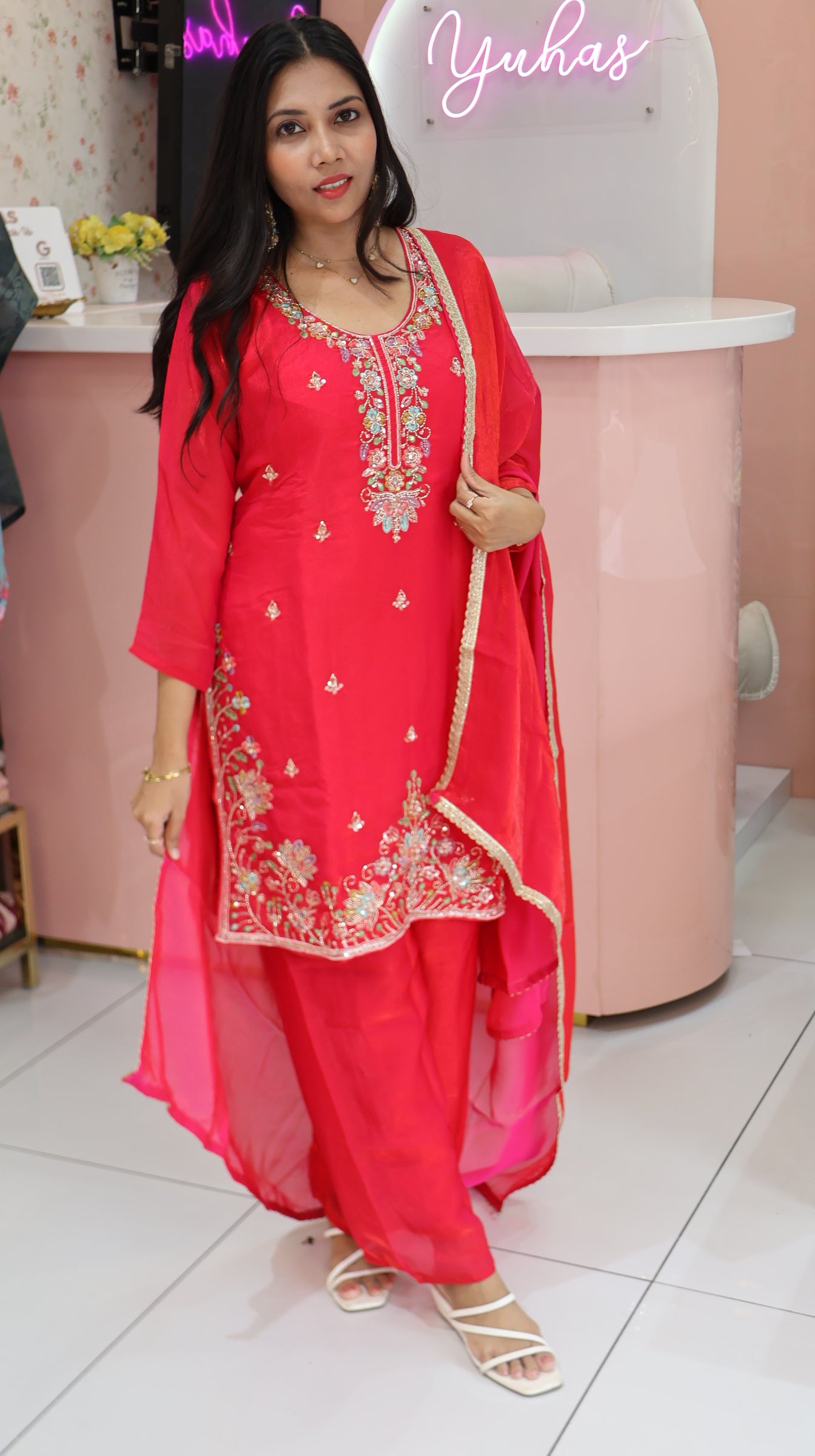 Exclusive Bridal Pink sharara - YVS454