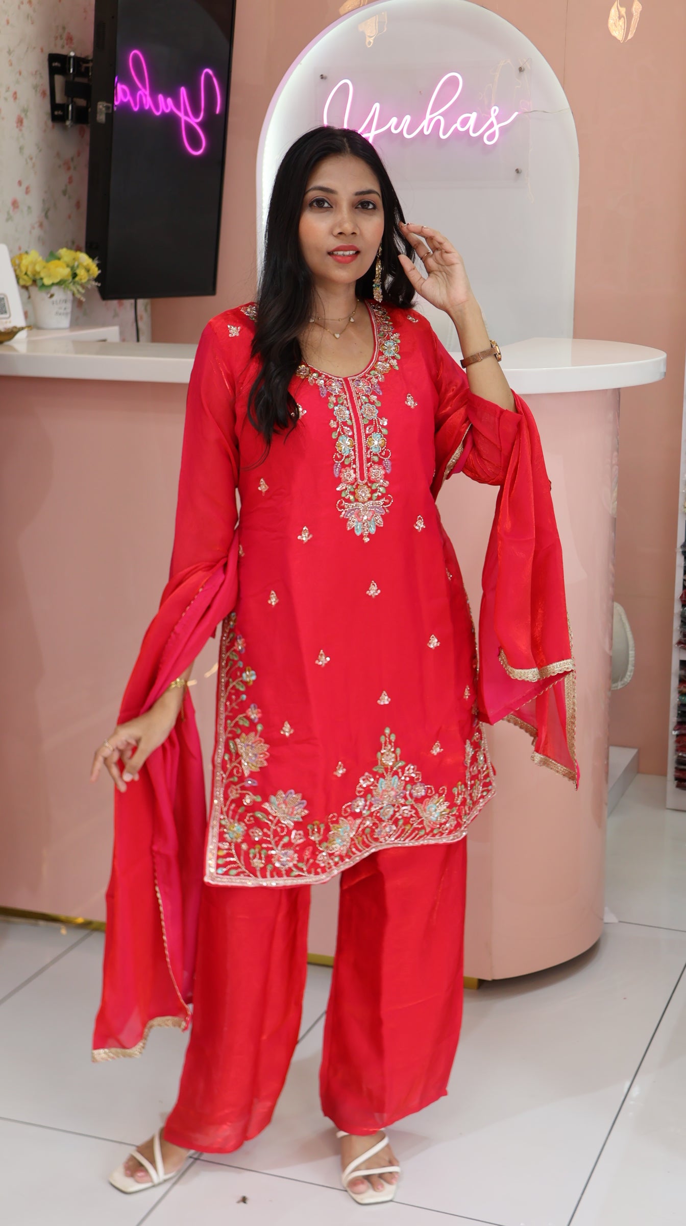 Exclusive Bridal Pink sharara - YVS454