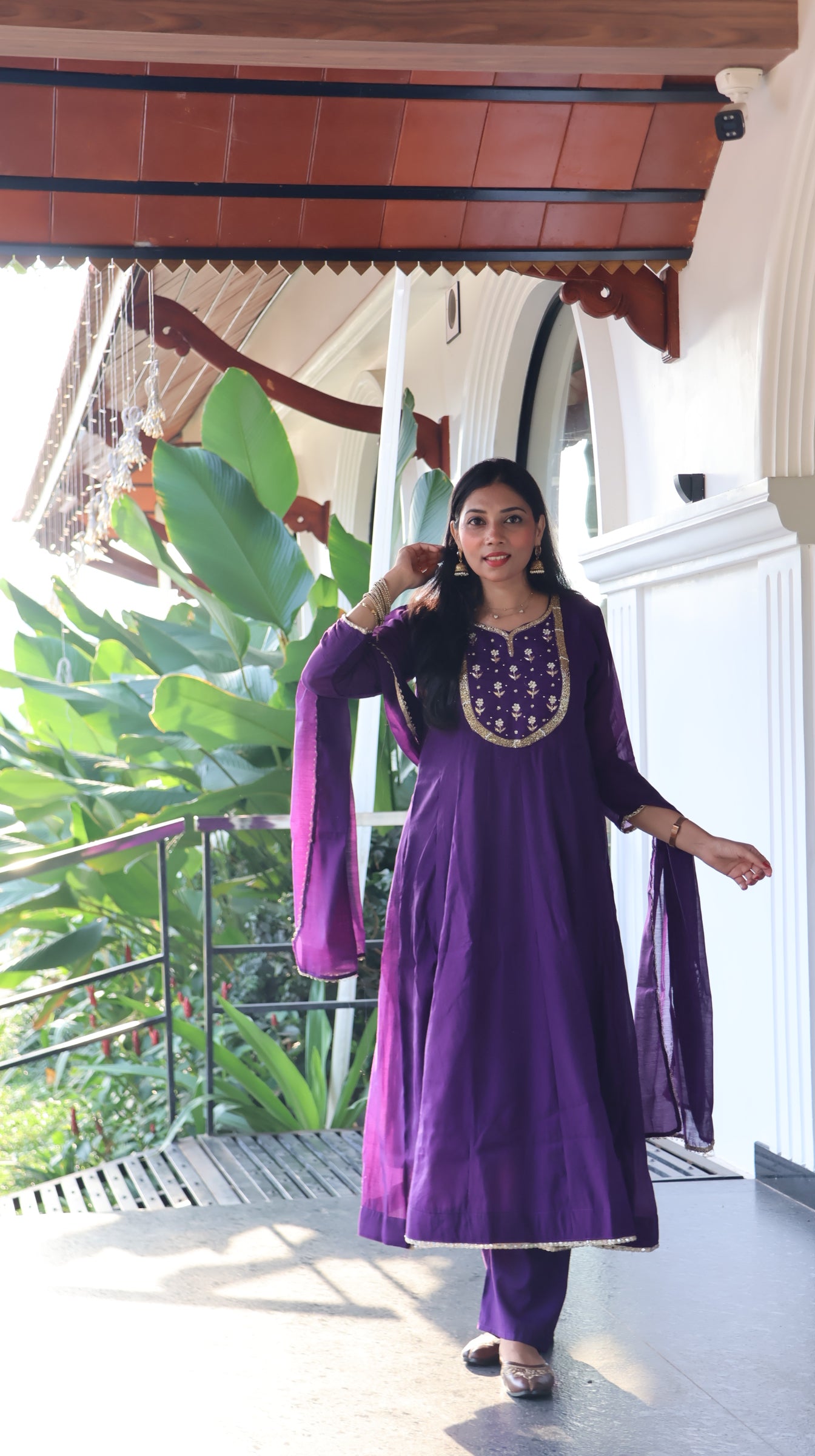 Premium Purple Mulchanderi anarkali Salwar - YVS456