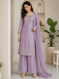 lavender soft crush silk salwar suit - YVS458