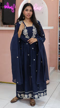Premium NevyBlue Mul cotton Anarkali Suit - YVS466