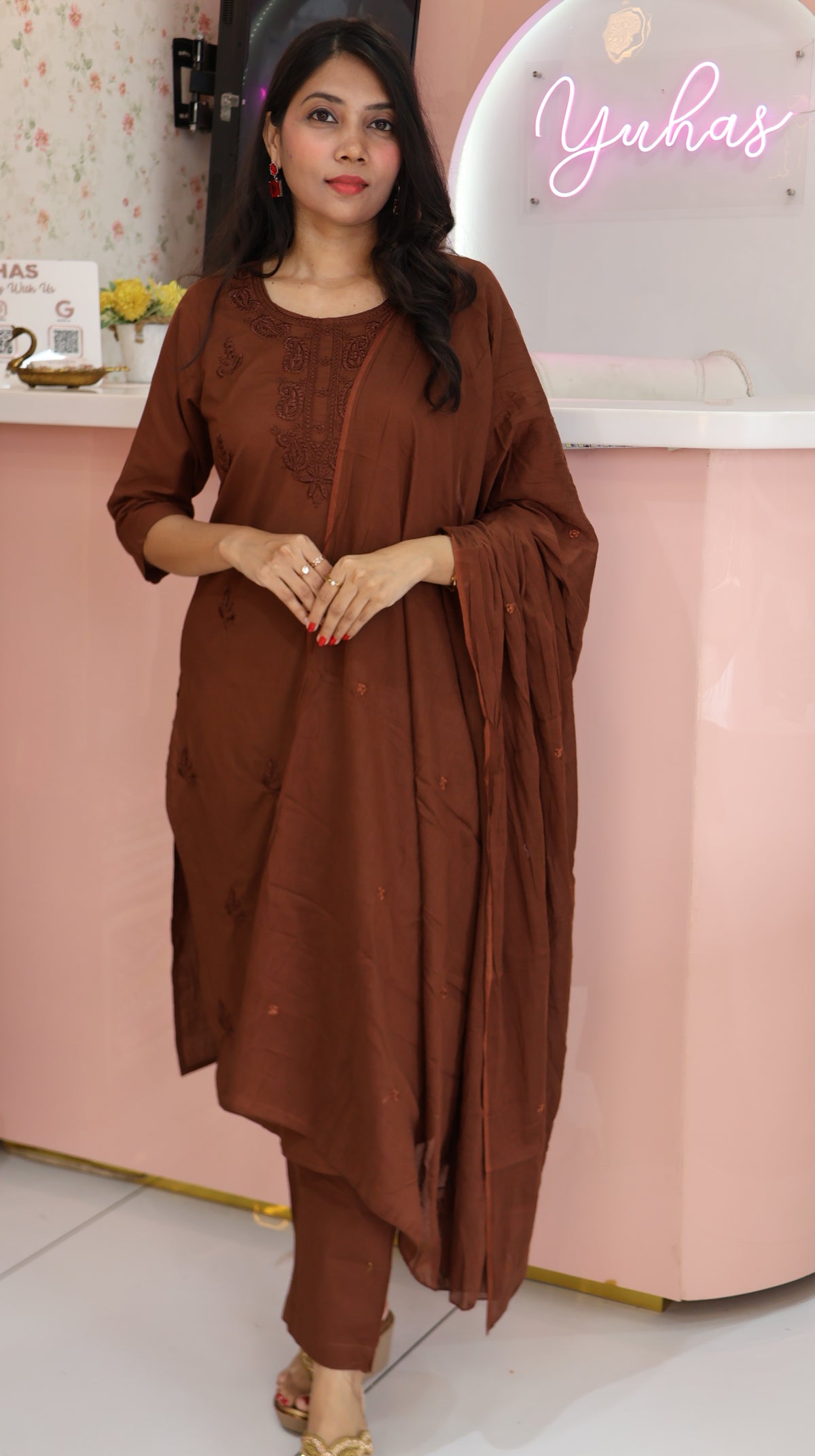 Trending Coffee brown salwar -YVS471