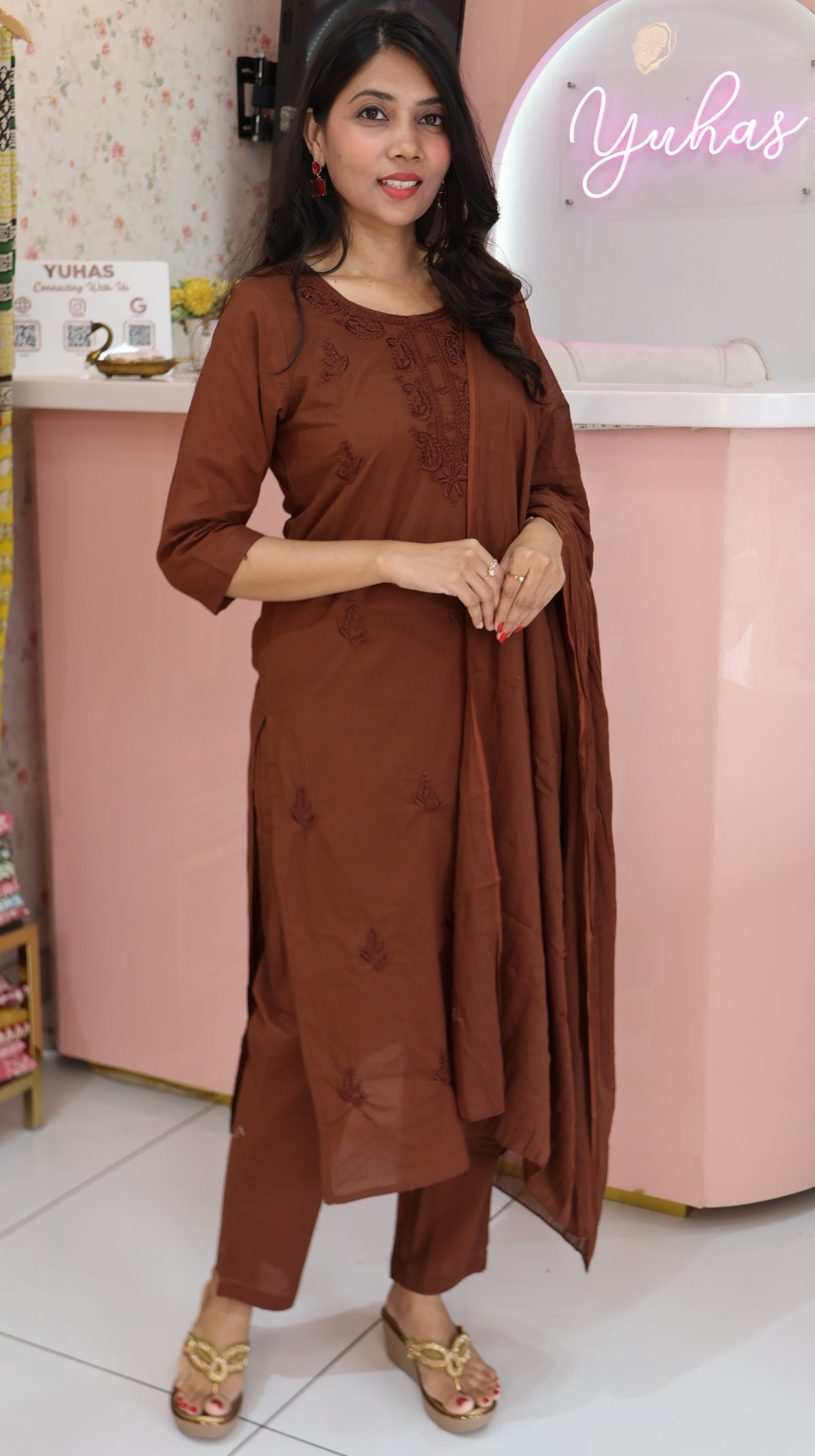Trending Coffee brown salwar -YVS471