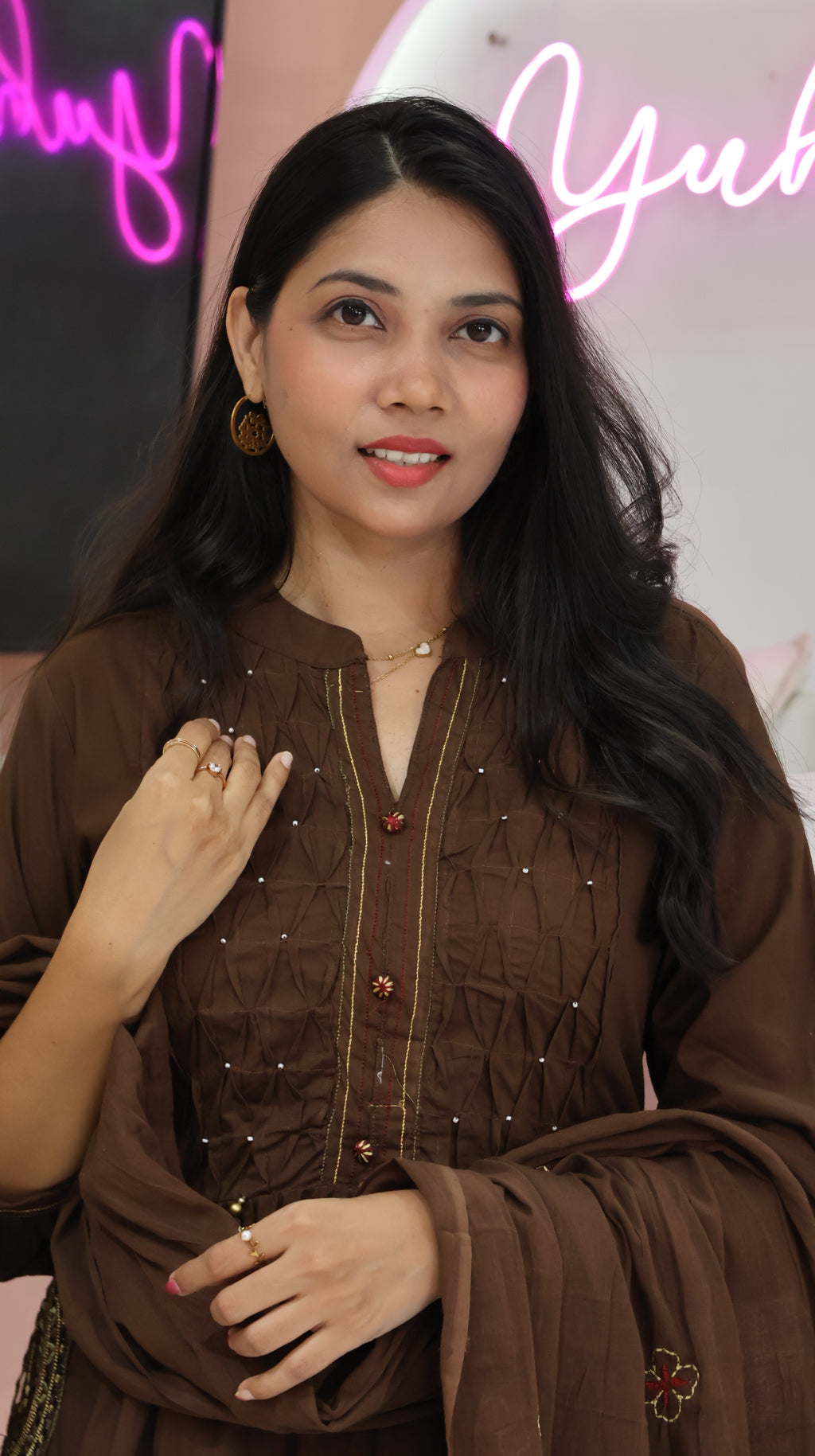 Premium Coffee Brown Anarkali Suit  YVS473