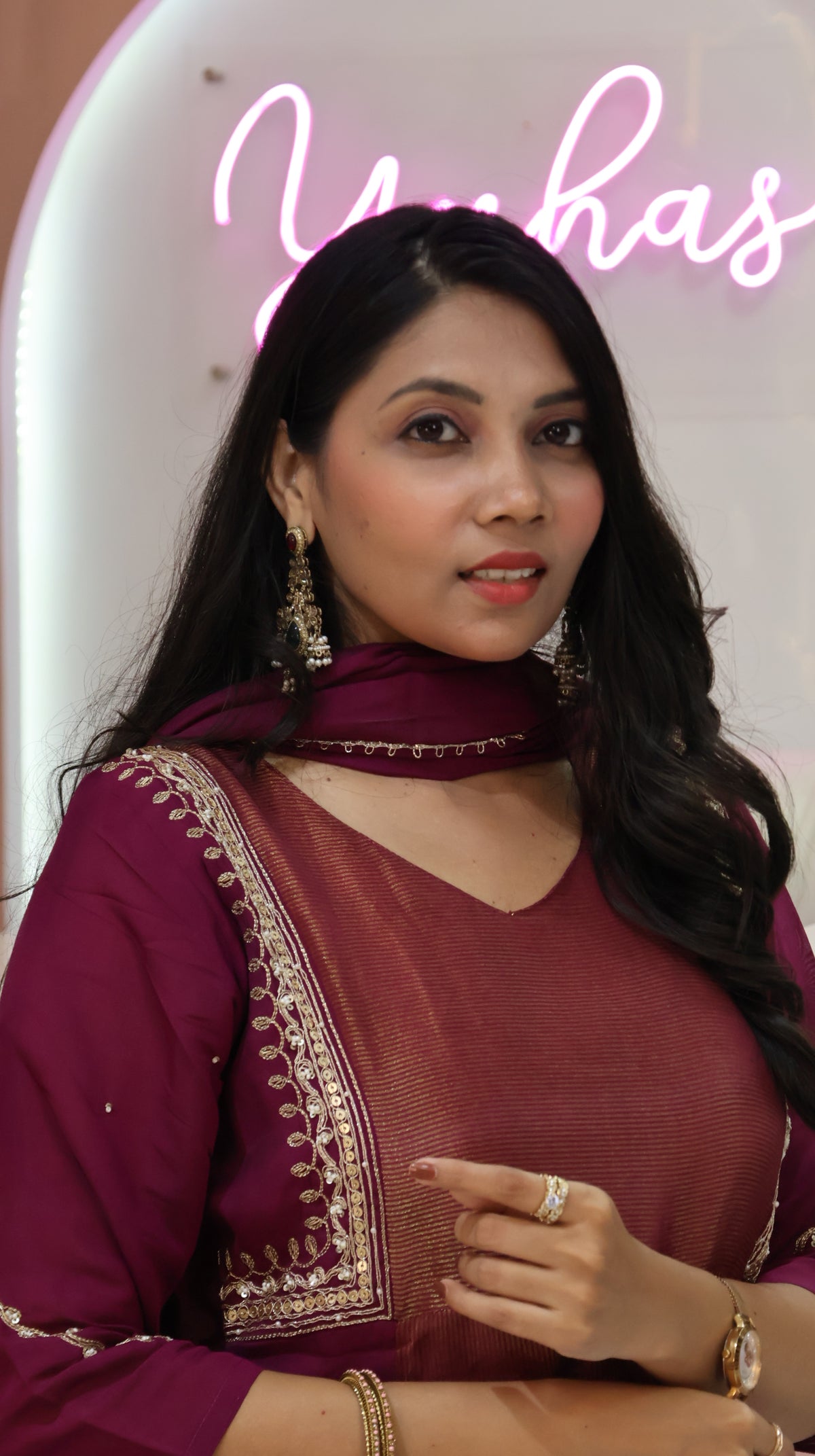 Premium Wine Partywear Salwar- YVS496