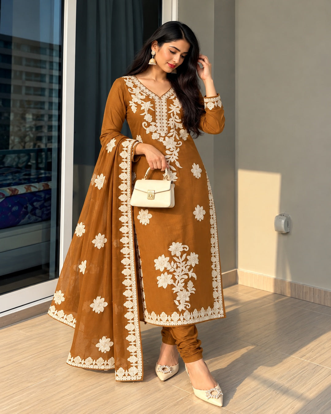 Premium Brown Mulchander salwar-YVS576