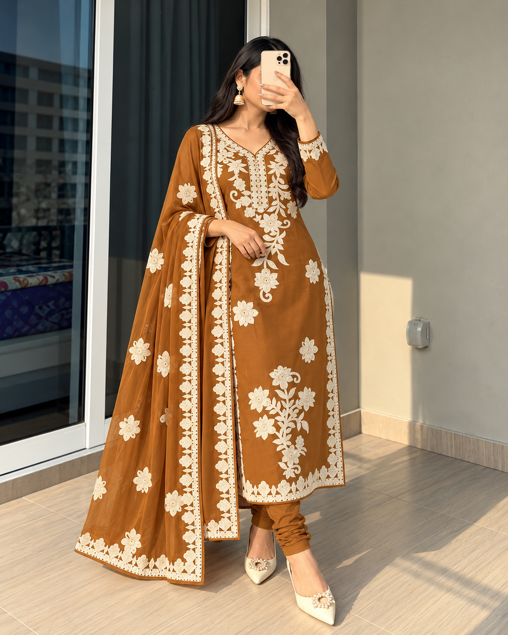 Premium Brown Mulchander salwar-YVS576