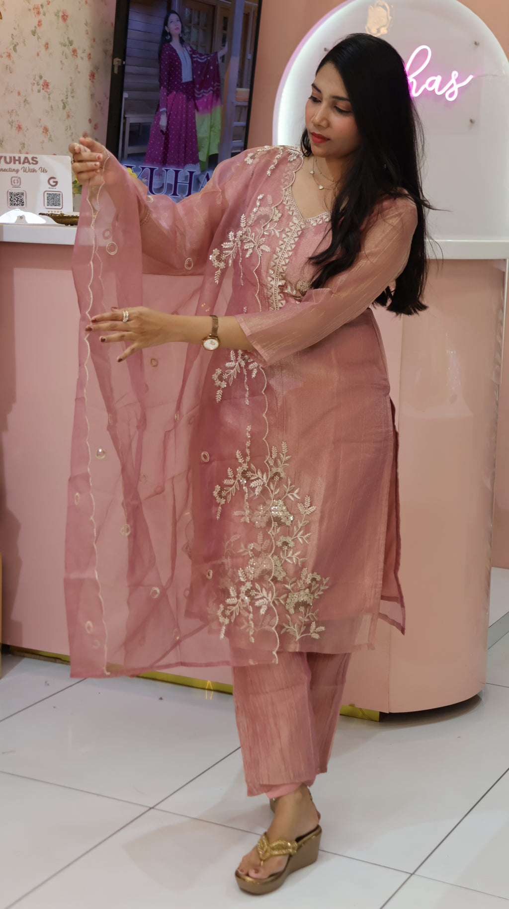 Premium salsa Pink Salwar - YVS583