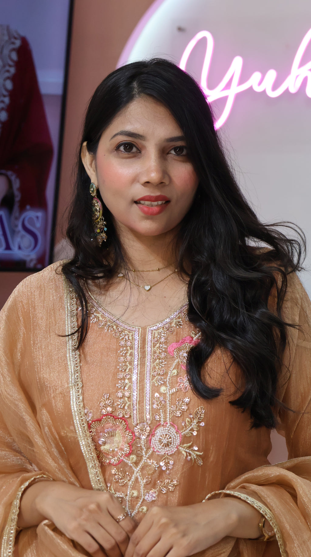 premium Peach Orange Salsa Salwar -YVS640