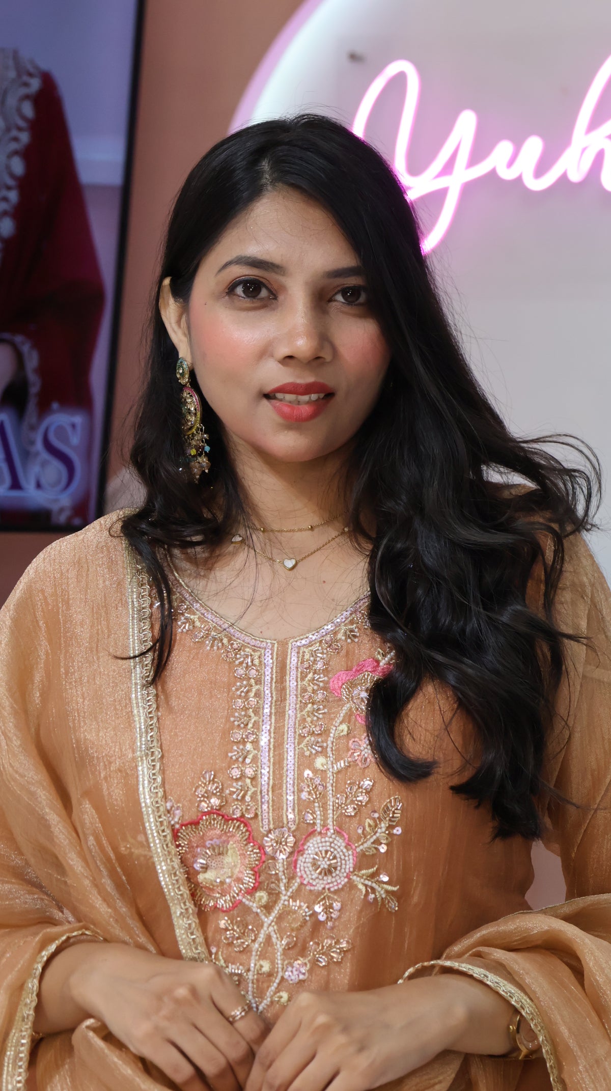 premium Peach Orange Salsa Salwar -YVS640