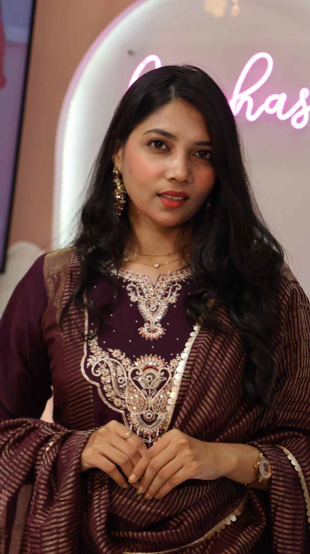 Premium Purple Mul Chanderi Anarkali salwar - YVS659