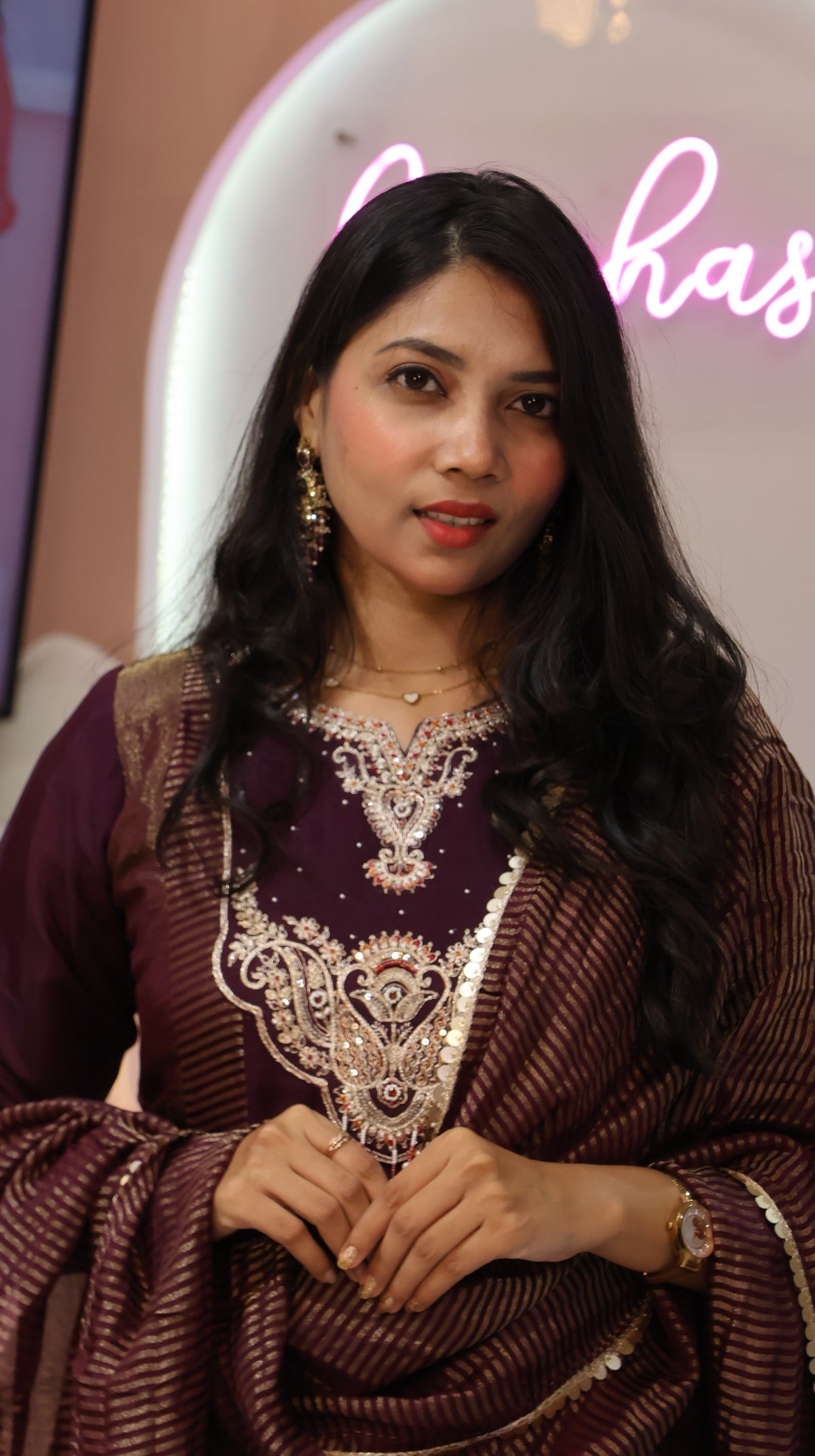 Premium Purple Mul Chanderi Anarkali salwar - YVS659