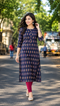 NEVY BLUE cotton Kurti