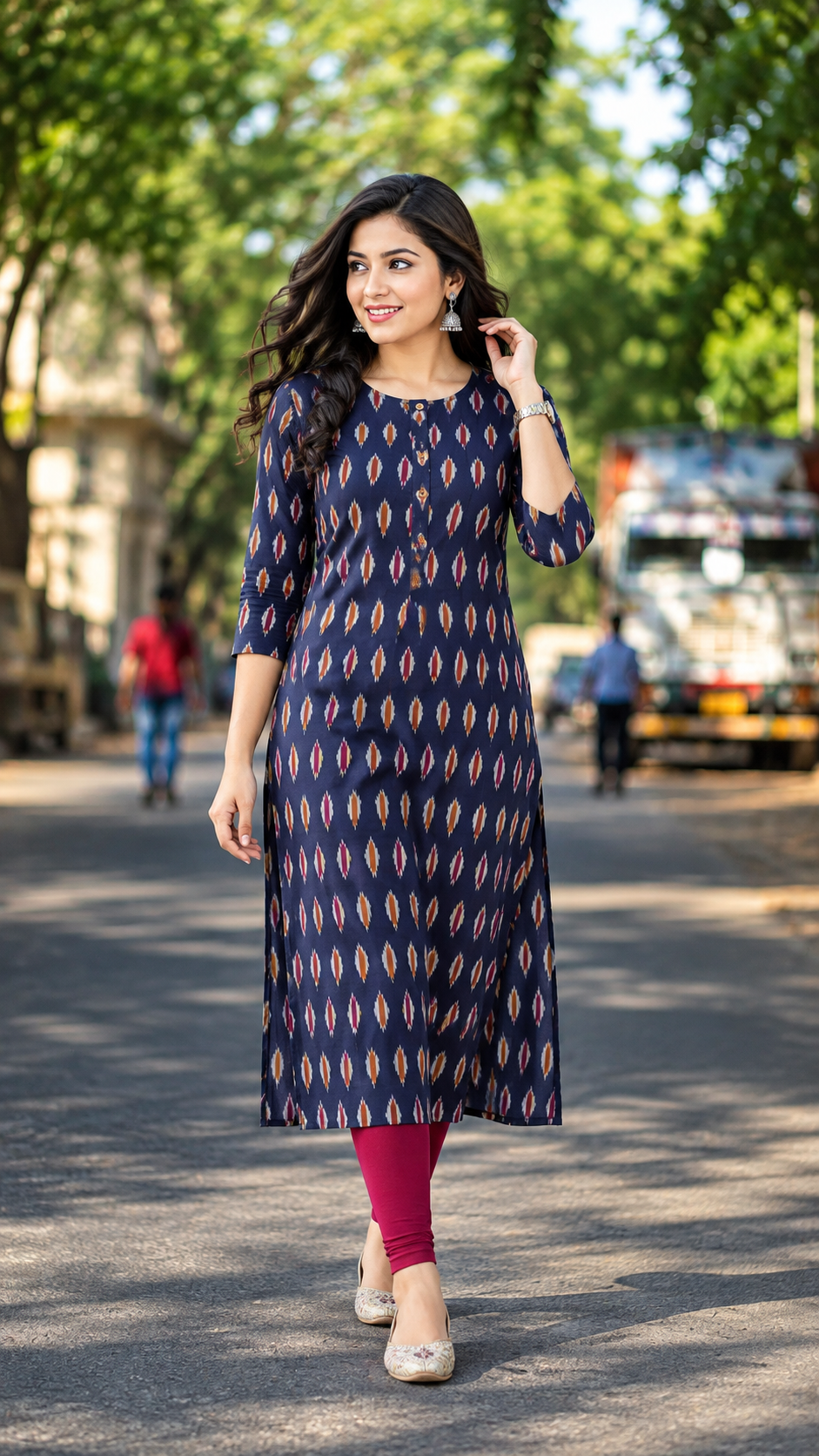 NEVY BLUE cotton Kurti