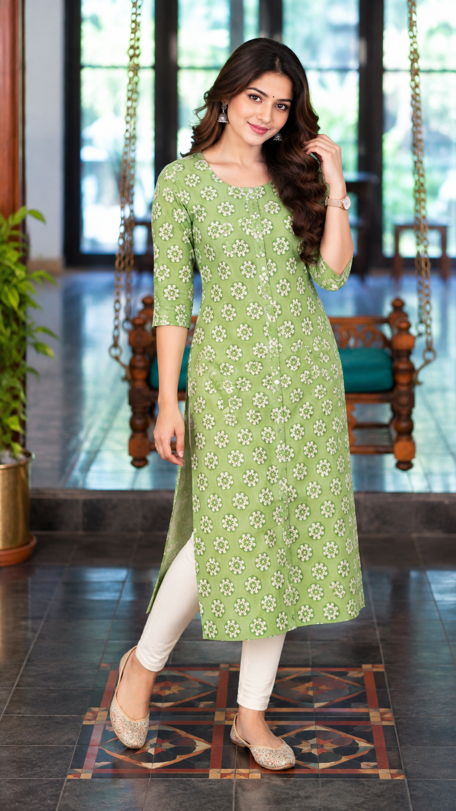 pista green kurti