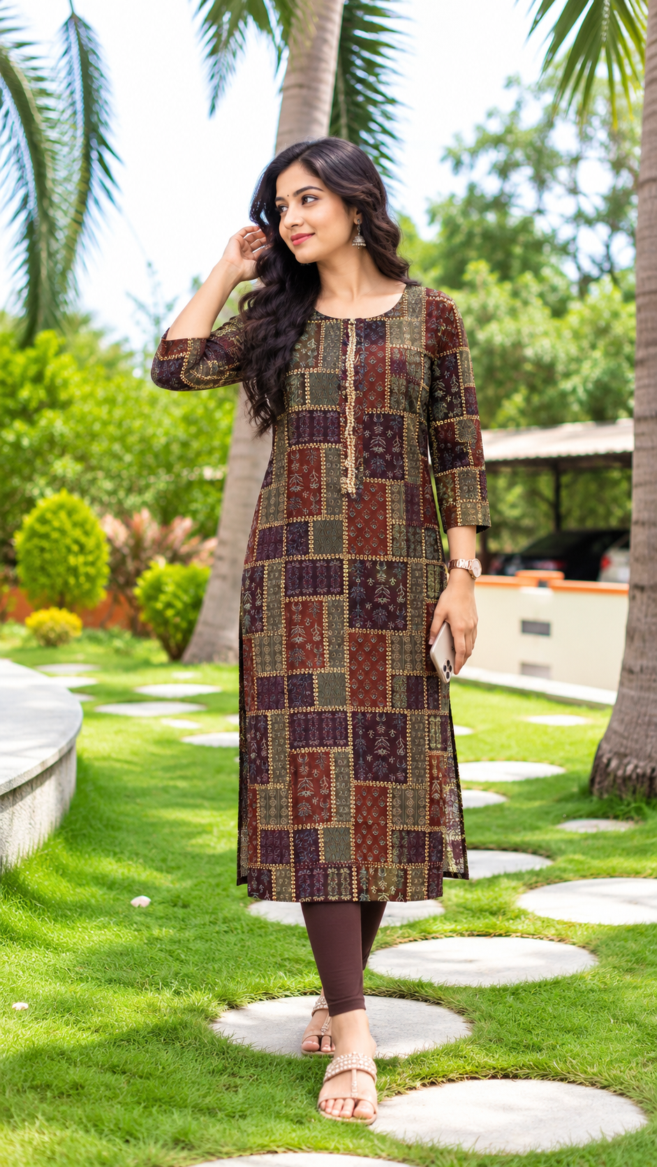 Brown designer kurti
