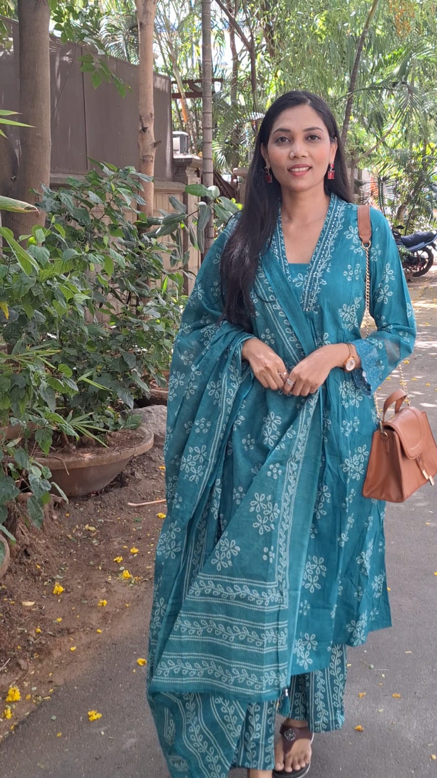 Teal green v neck Aline salwar