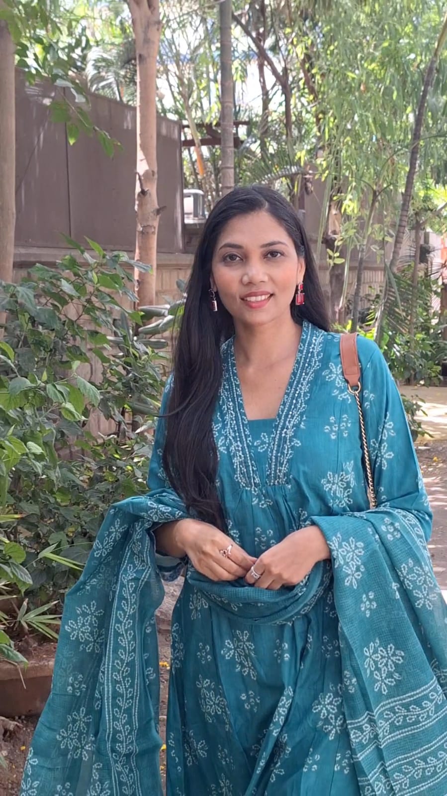 Teal green v neck Aline salwar