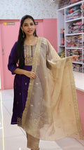 Premium Glass purple salwar