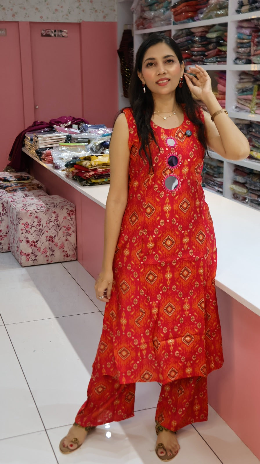 Luxury pink mirror coord set