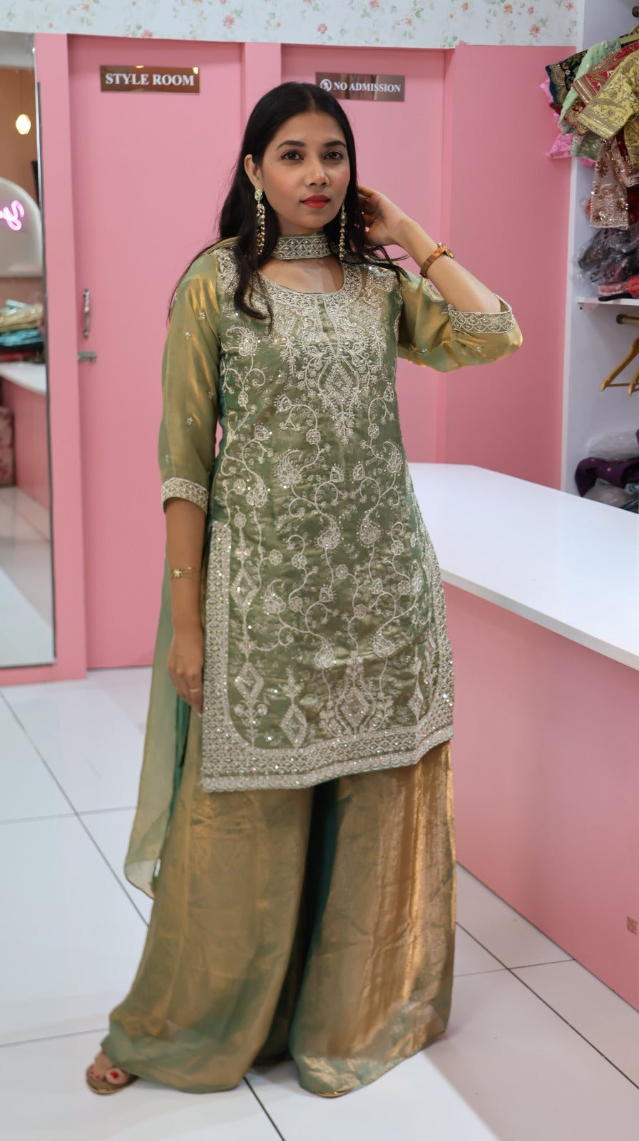 Premium Persian green sharara