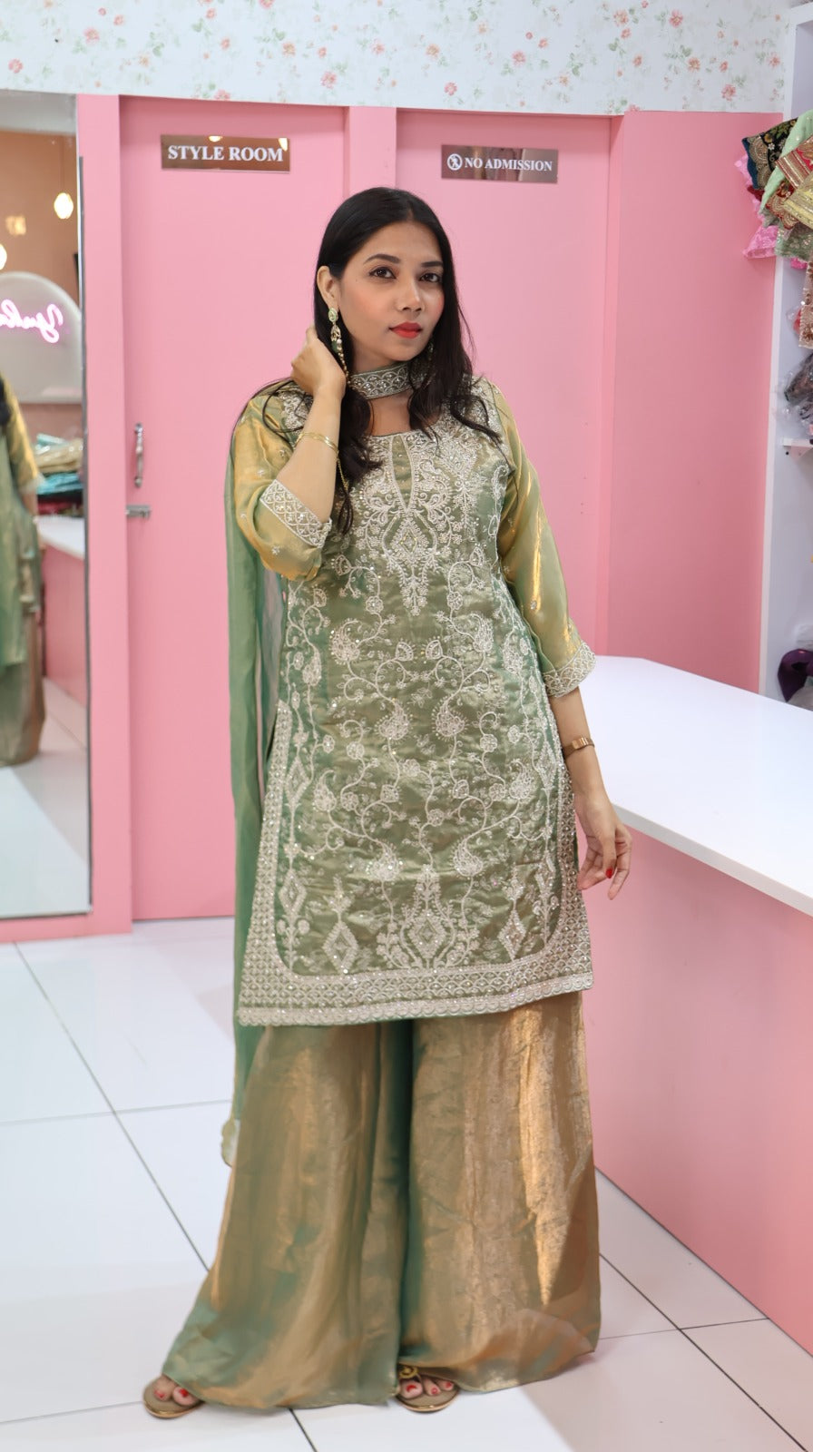 Premium Persian green sharara