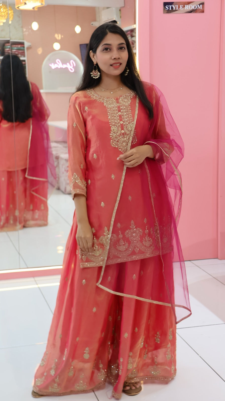 Premium Golden Pink sharara