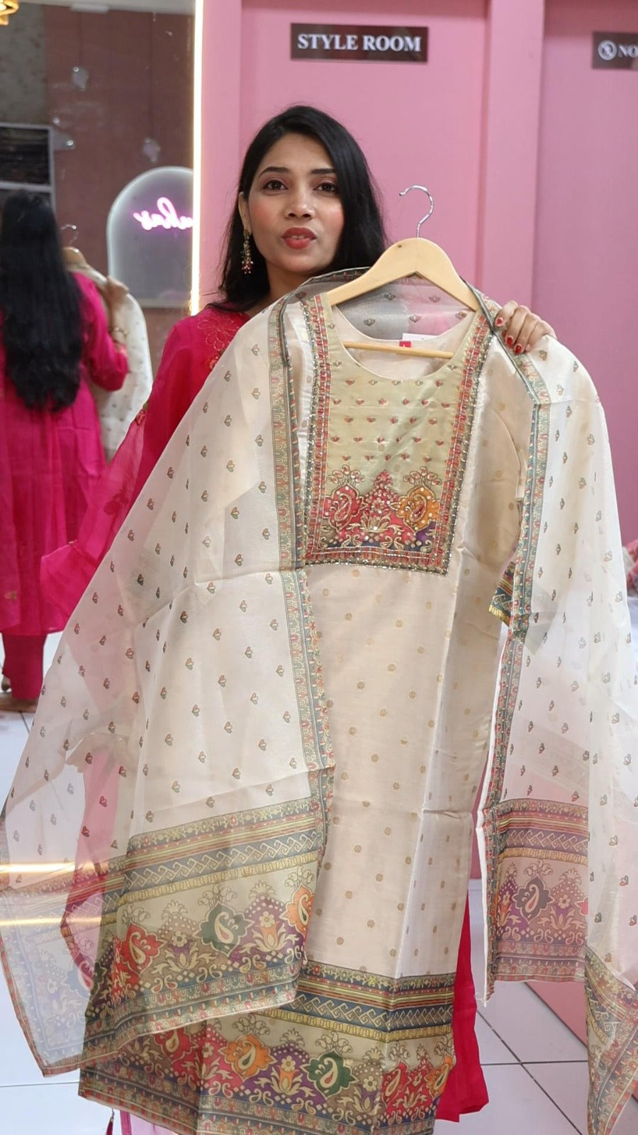 Premium white shimmer  salwar