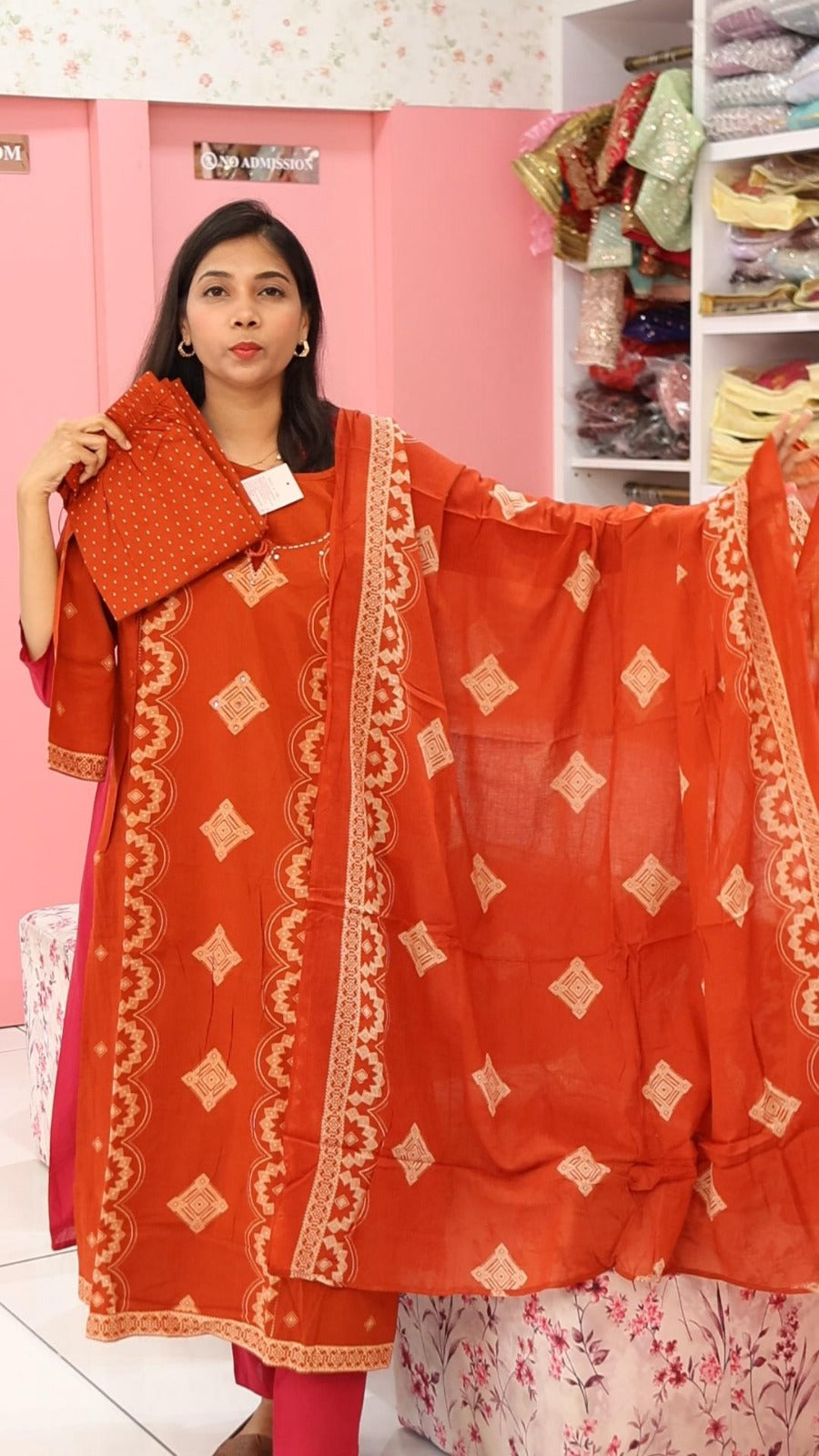 Trending orange cotton salwar