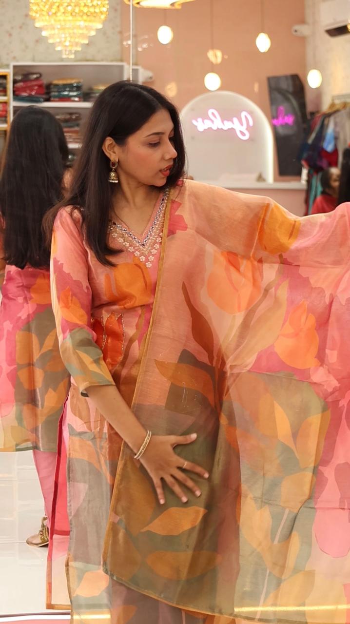 Premium Pink Shimmer Salwar