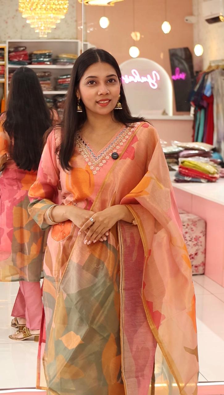 Premium Pink Shimmer Salwar