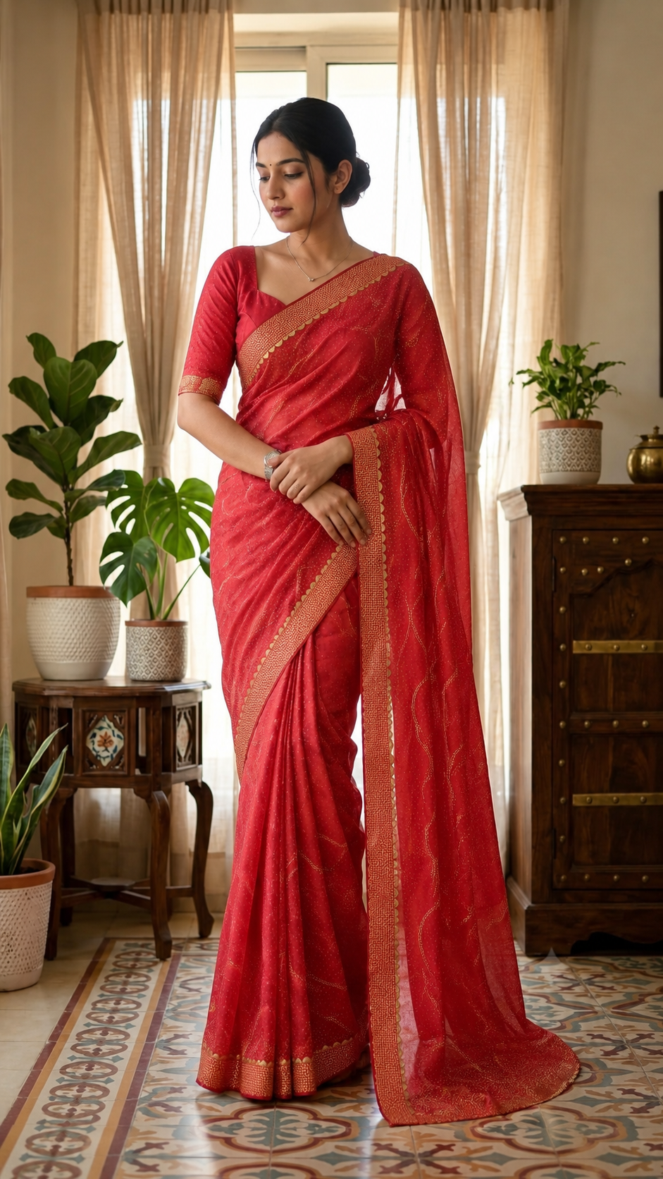 peach designer saree -CBG261