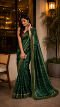 Green designer saree -CBG268