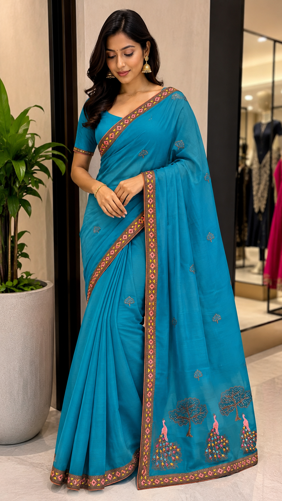 Green Designer saree - CBG284