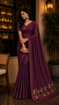 Wine Designer Saree -CTD524