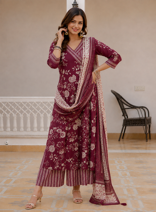 Maroon Anarkali Salwar - ycs267
