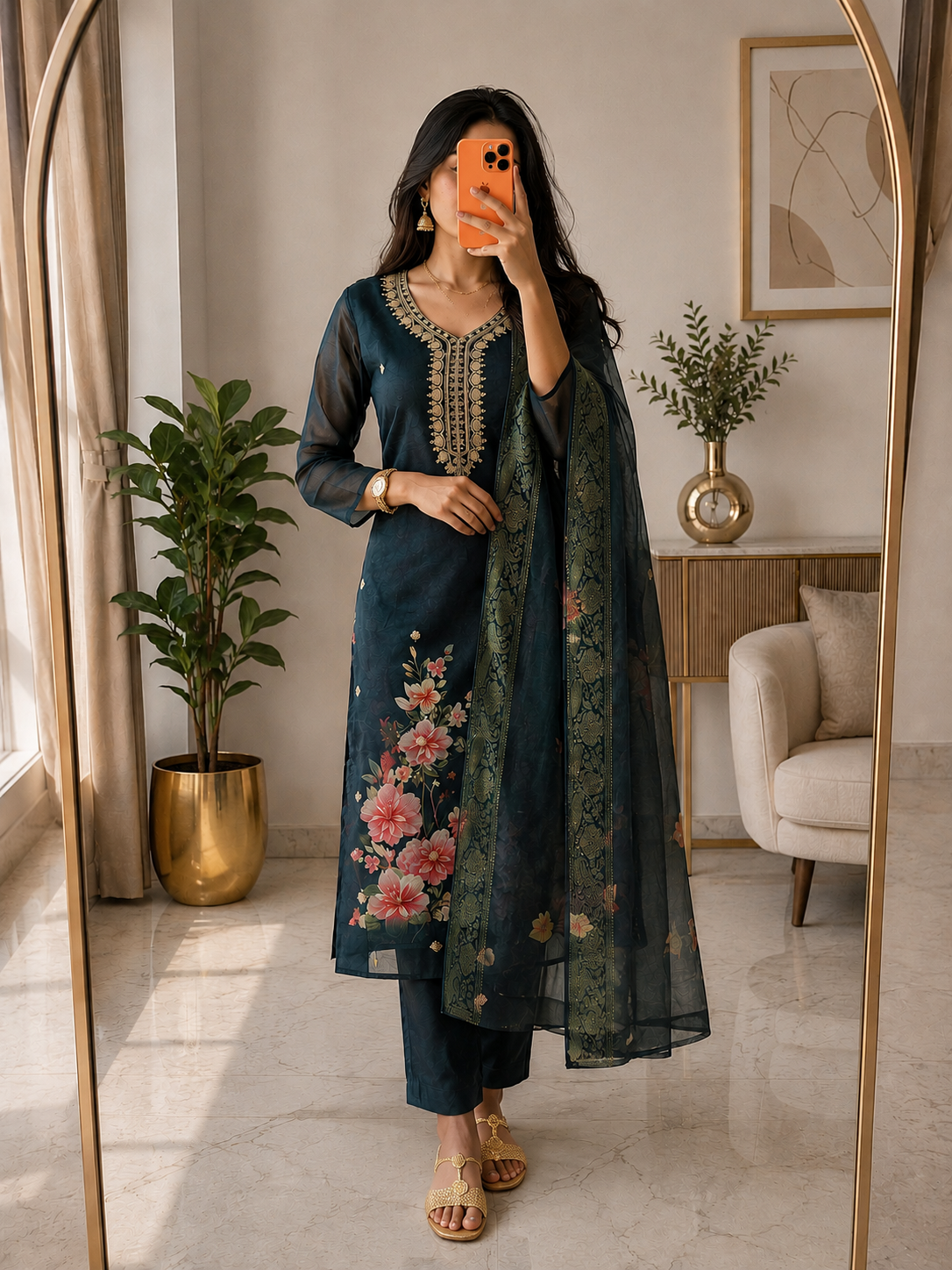 Premium Peacocok Blue Salwar