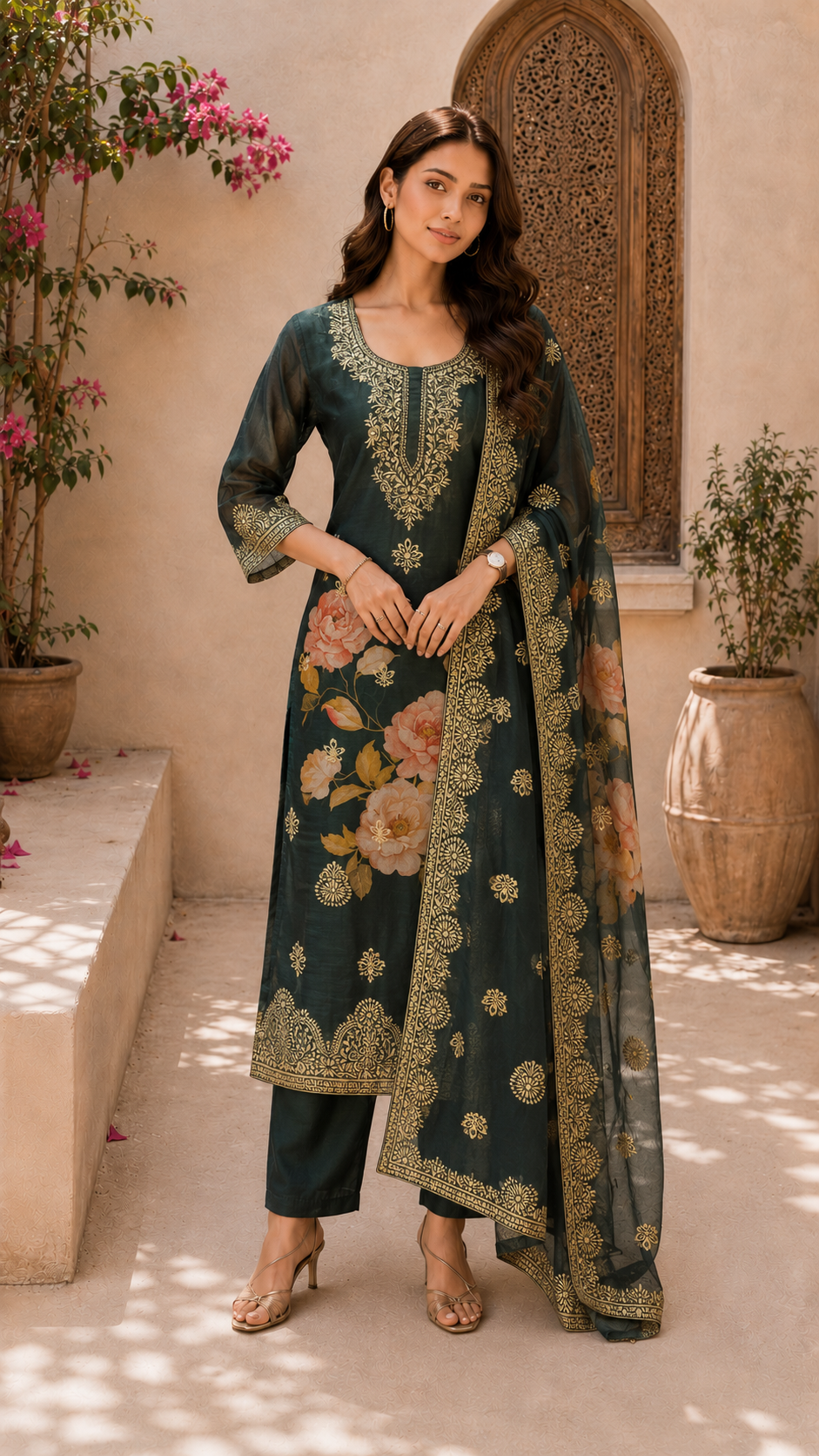 Green Premium banarasi salwar