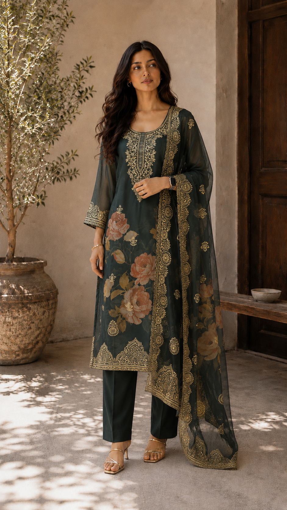 Green Premium banarasi salwar