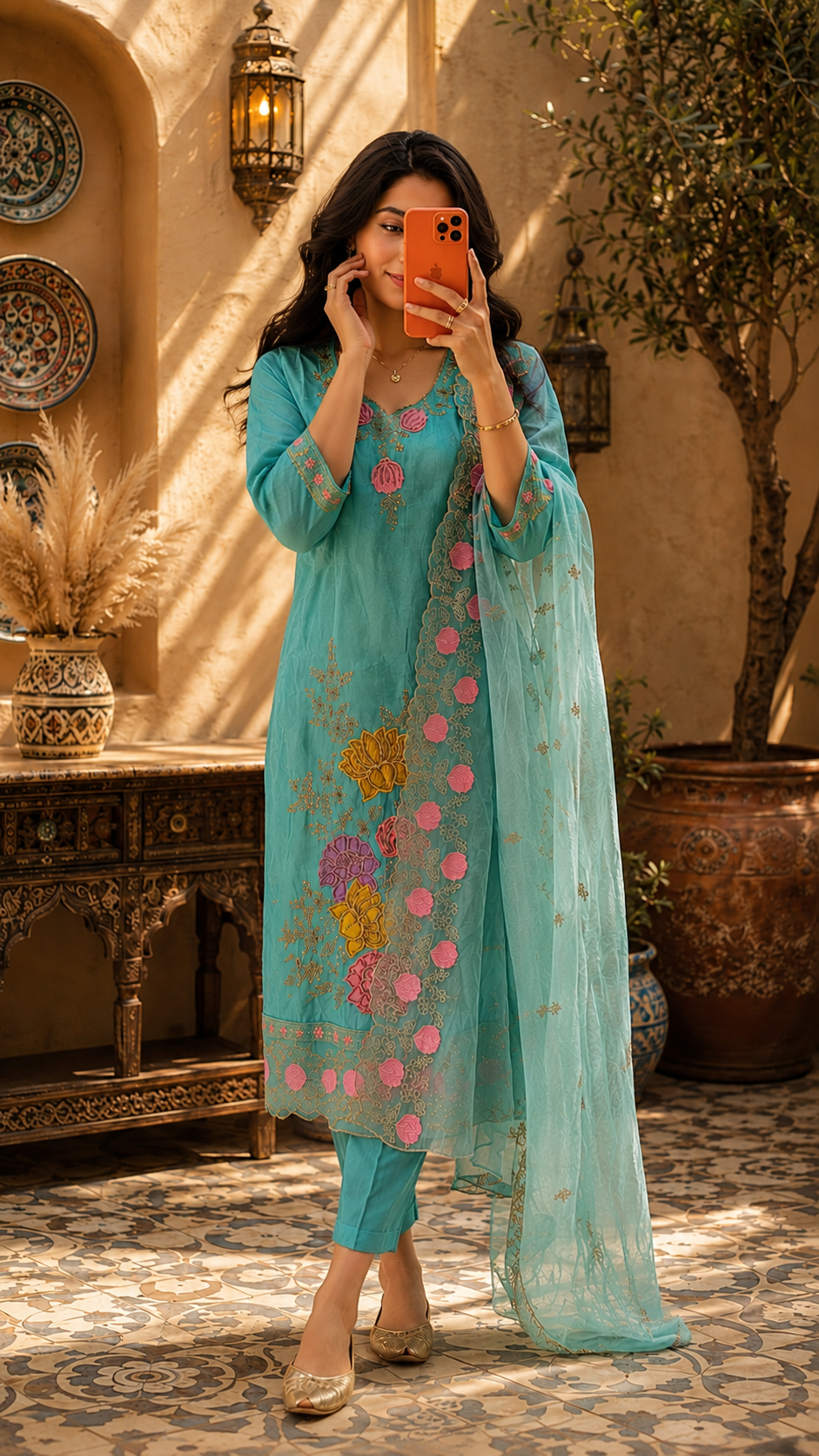 Premium mulsin skyblue salwar